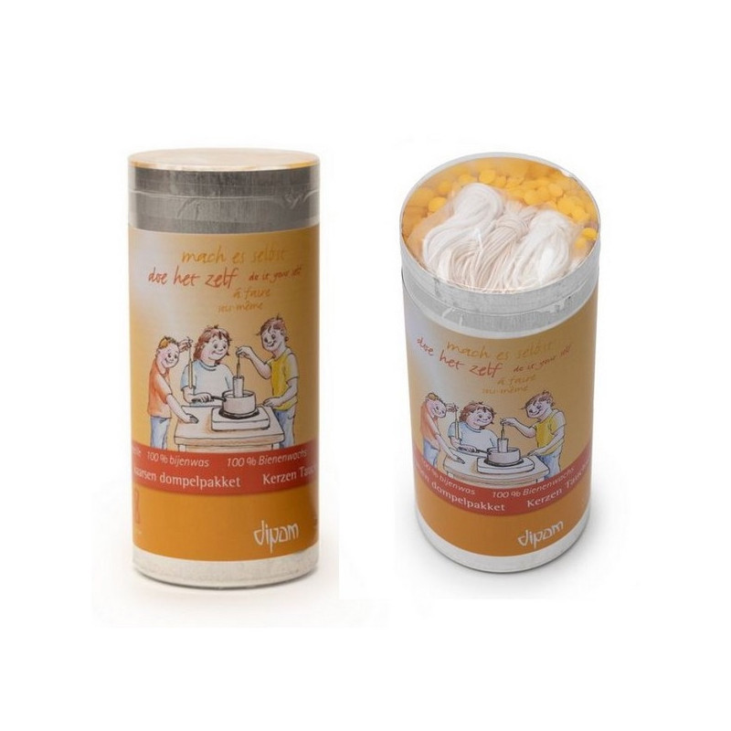 Dipam bijenwas dompelpakket 600gr bijenwas met lont