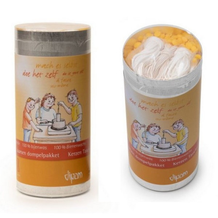 Dipam bijenwas dompelpakket 600gr bijenwas met lont