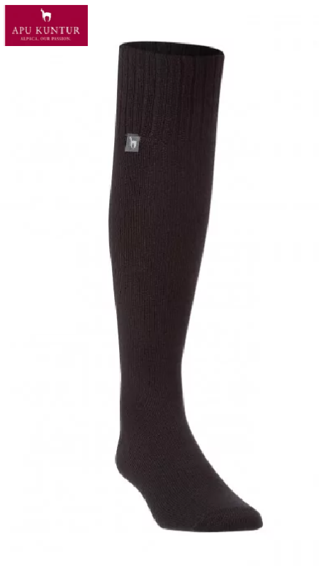 Apu Kuntur kniekousen zwart alpaca wol