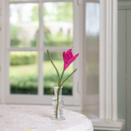 Sjaal met Verhaal krokus fuchsia