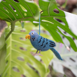 Sjaal met verhaal hanger grasparkiet blauw