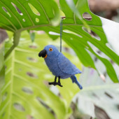 Sjaal met verhaal hanger papagaai blauw