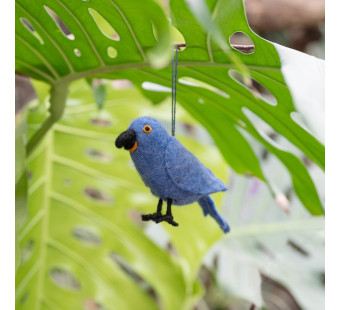 Sjaal met verhaal hanger papegaai blauw