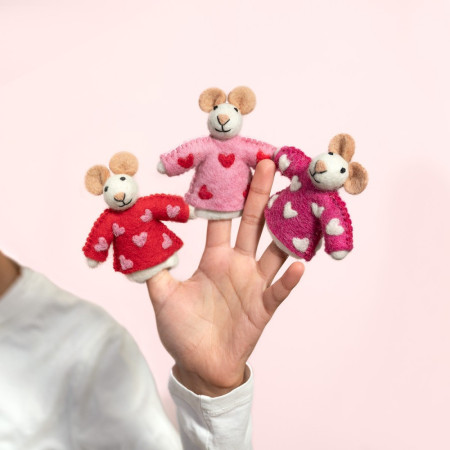 Sjaal met Verhaal vingerpoppetjes Muis Sweetheart
