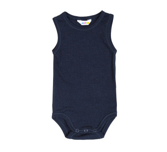 Joha merinowollen mouwloze romper navy (62887) Joha merinowollen mouwloze romper navy (62887)