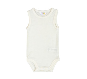 Joha merinowollen mouwloze romper naturel (62887) Joha merinowollen mouwloze romper naturel (62887)