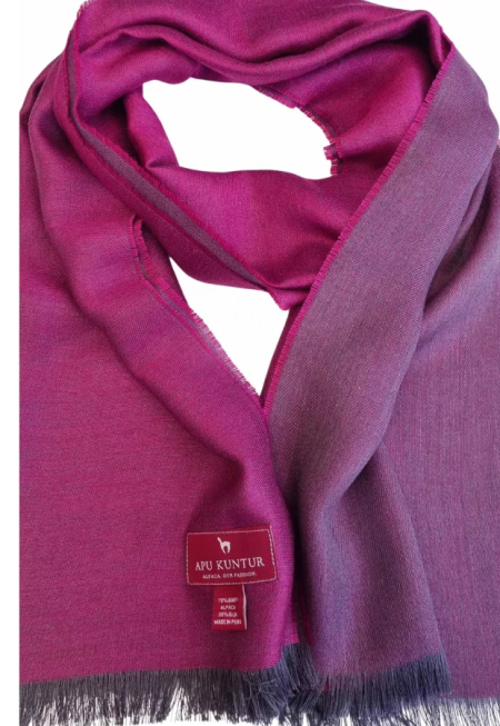 Apu Kuntur sjaal baby-alpaca zijde fuchsia