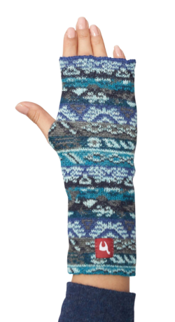 Apu Kuntur baby alpaca polswarmer met duim multikleur