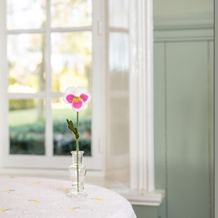 Sjaal met Verhaal viooltje wit-roze