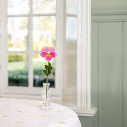 Sjaal met Verhaal viooltje wit-roze