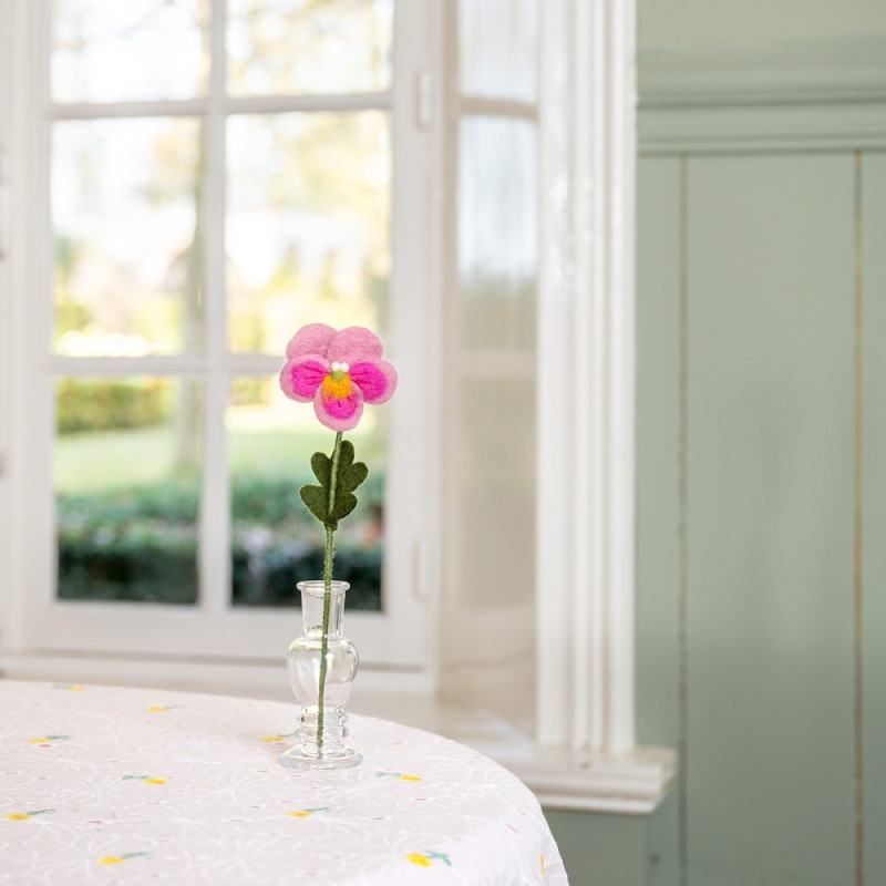 Sjaal met Verhaal viooltje wit-roze