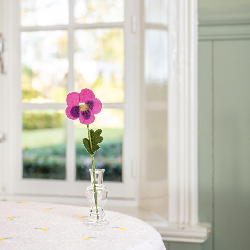 Sjaal met Verhaal viooltje wit-roze