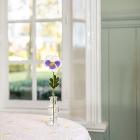 Sjaal met Verhaal viooltje wit-roze