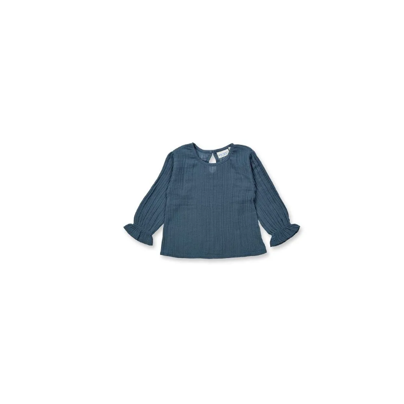 Sense Organics muslin longsleeve blauw grijs Loba