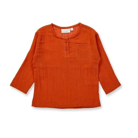 Sense Organics muslin longsleeve blauw-grijs Plin