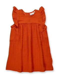 Sense Organics muslin jurk Franja blauwgrijs