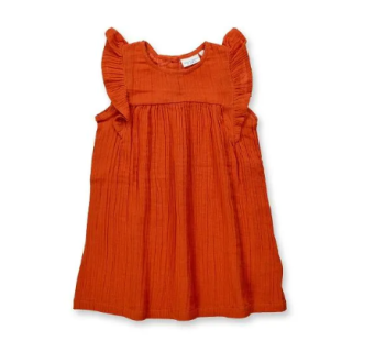 Sense Organics muslin jurk Franja blauwgrijs