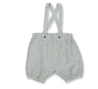 Sense Organics katoenen bloomer met bretels grijs/navy gestreept