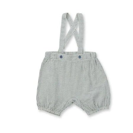 Sense Organics katoenen bloomer met bretels grijs/navy gestreept