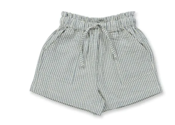 Sense Organics muslin korte broek navy grijs gestreept Olivia