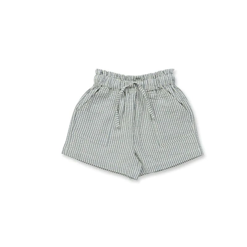 Sense Organics muslin korte broek navy grijs gestreept Olivia