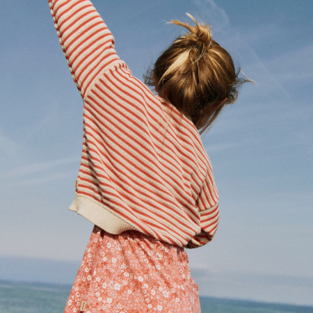 Wheat katoenen trui rood gestreept Leise