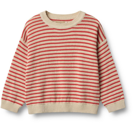 Wheat katoenen trui rood gestreept Leise