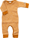 Lilano wollfrottee-fleece jumpsuit curry gestreept