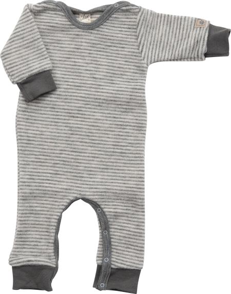 Lilano wollfrottee-fleece jumpsuit groen gestreept