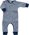 Lilano wollfrottee-fleece jumpsuit navy gestreept