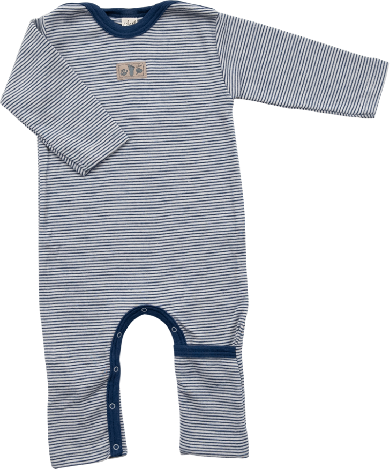 Lilano wool silk jumpsuit navy striped