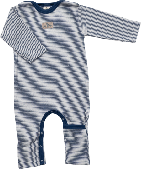 Lilano wool silk jumpsuit navy striped