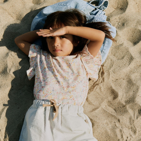 Wheat cotton tshirt Ally with flowers