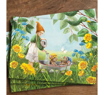 Iris Esther postal card April showers