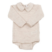 Joha outlet merinowollen romper lange mouw beige met kraagje (67167)