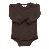 Joha outlet merinowollen romper lange mouw bruin met roezels (67166)