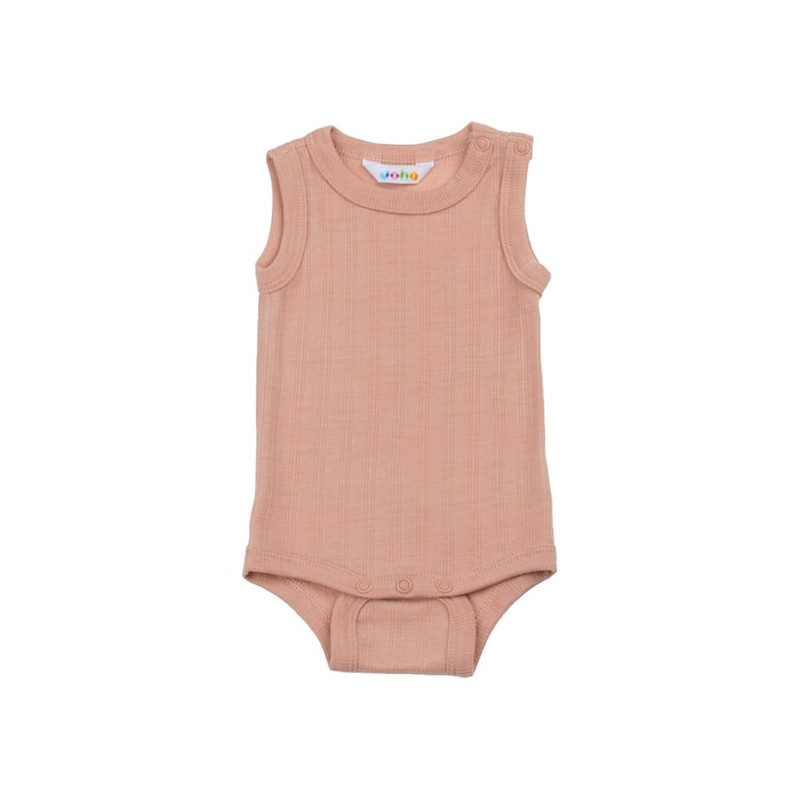 Joha outlet mouwloze romper perzik wol/zijde (64880)