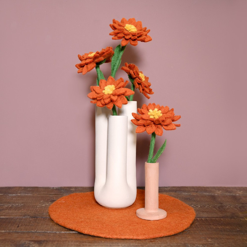 Sjaal met Verhaal vilten onderzetter cognac