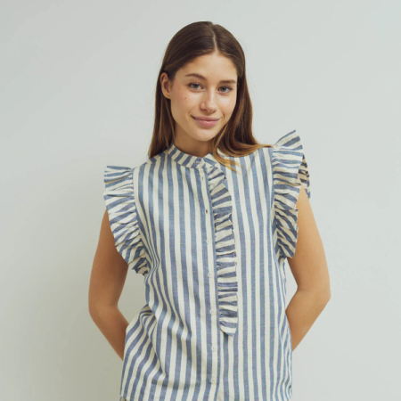 Conservandum Gestreept shirtje met roezels