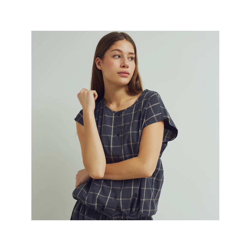 Conservandum (Müsli) Shirt met ruitjes en strikje