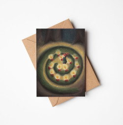 Postkaart met envelop Adventstuintje (De Druktuin)