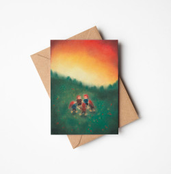 Postkaart met envelop Adventstuintje (De Druktuin)