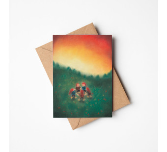 Postkaart met envelop Adventstuintje (De Druktuin)