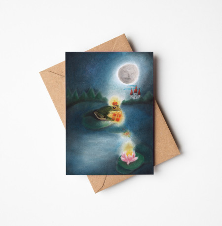 Postkaart met envelop Kikkerprins Verjaardag (De Druktuin)