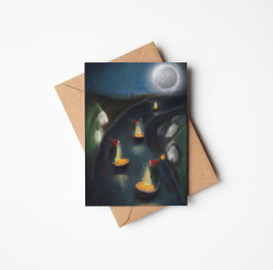 Postkaart met envelop Koning Winter (De Druktuin)