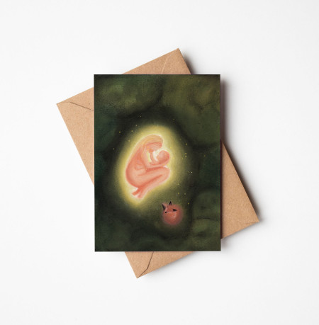 Postkaart met envelop Adventstuintje (De Druktuin)