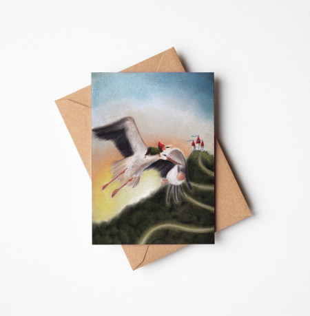 Postkaart met envelop Adventstuintje (De Druktuin)