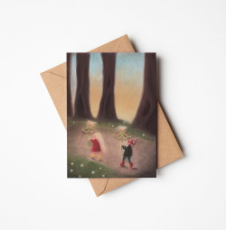 Postkaart met envelop Adventstuintje (De Druktuin)