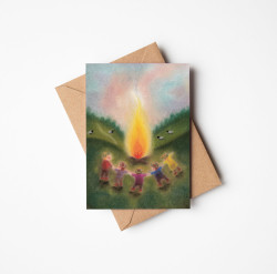 Postkaart met envelop Adventstuintje (De Druktuin)