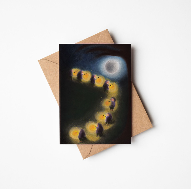 Postkaart met envelop Sinterklaas (De Druktuin)